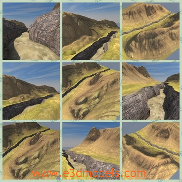 3d model the valley and the hill - This is a 3d model of the valley and the hill,which is barren and cannot plant corns.