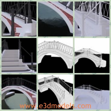 3d model the Venetian bridge - This is a 3d model of the Venetian bridge,which is built on the river.The bridge is made with stairs.