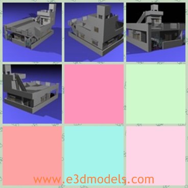 3d model the villa - This is a 3d model of the villa,which is modern and made with three layers.