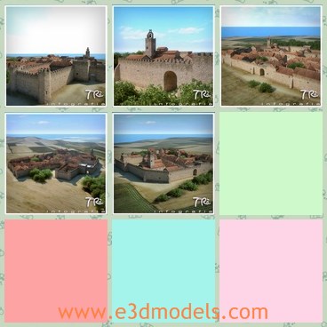 3d model the walled town - THis is a 3d model fo the walled town,which is old and charming.The town was made in medieval time and there are many other buildings,such as the church,the castle and the marketplace.