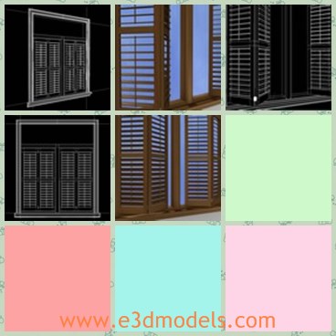 3d model the window - This is a 3dmodel of the window,which is modern and popular in life.The windows are rigged to slide open. Slats are rigged to adjust open positions.