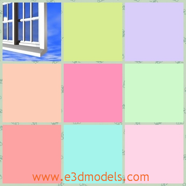 3d model the window in blue - This is a 3d model of the window in blue,which is sliding and pretty.