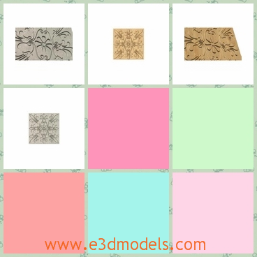 3d model the wood board - This is a 3d model about the wooden board,which is curved with fine flowers and the  pattern is symmetrical and pretty.