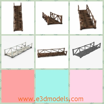 3d model the wooden bridge - This is a 3d model of the wooden bridge,which is the weak linkage between two sides.The model is in the good shape.