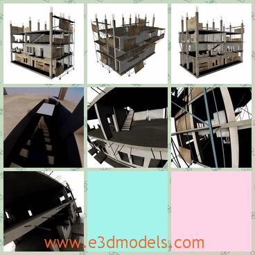 3d model the wooden building - This is a 3d model of the wooden building,which is the cement building.THe model is large and made with other materials.
