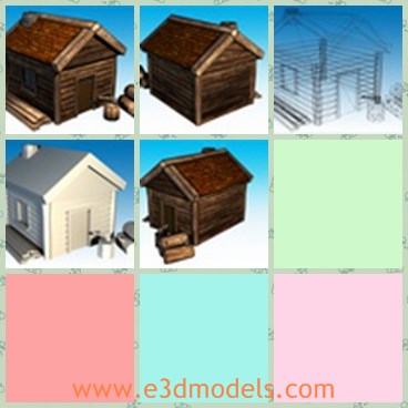 3d model the wooden cabin - This is a 3d model of the wooden cabin,which is small and made with special materials.The model is one layer and enough for one person to live in.