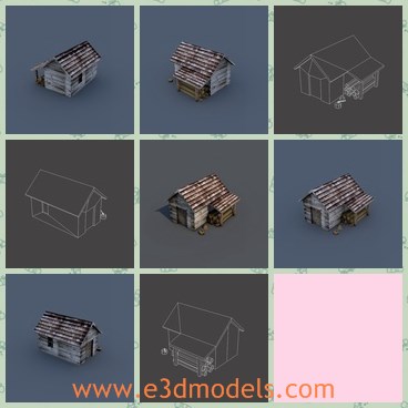 3d model the wooden cabin - THis is a 3d model of the wooden cabin,which is old and abandoned.The model is the cottage in the village.