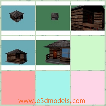 3d model the wooden cabin - This is a 3d model of the wooden cabin,which is the one-layer shack.The model is comfortable to live in for one person.