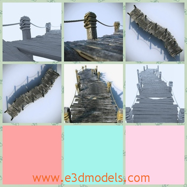 3d model the wooden dock - This is a 3d model of the wooden dock,which is long and abandoned.The model is made many years ago and now it is not used again.