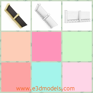 3d model the wooden fence - This is a 3d model of the wooden fence,which is linked to the wall and the wall is made of stone.The model is popular in Europe.