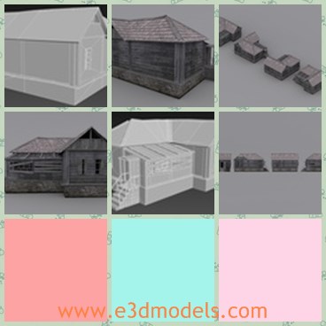 3d model the wooden house - THis is a 3d model of the wooden house,which is old and rusty but abandoned.The model is a common building in the countryside.