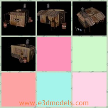 3d model the wooden shack - This is a 3d model of the woodej shack,which is abandoned and old.The shack is small and antique.