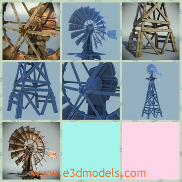 3d model the wooden windmill - This is a 3d model of the wooden windmill,which is made in high quality and popular for a long period.