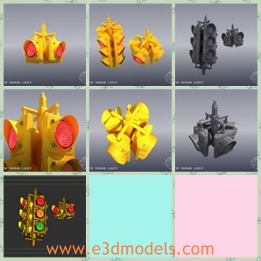 3d model the yellow traffic signal - This is a 3d model of the traffic signal light,which is animated and made in details.The artist who created this product has priced it lower.