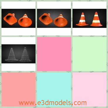 3d model traffic cones - This is a 3d model of the traffic cones,which is outstanding and common on the streets.The cones are the signs for stopping.