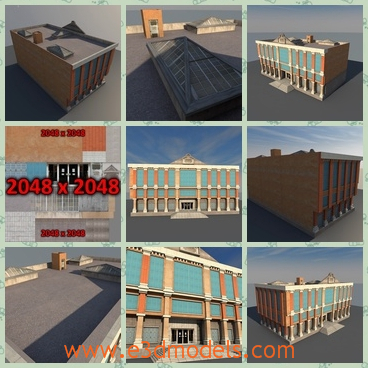 3d models of vintage building - These are 3d models which are about some vintage buildings. These buildings is tall and look like a huge cuboid with glass facade.