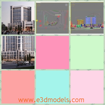 3d models of white city building - This is 3d models which shows us a big white building. This buidling is very tall and occupies a large area.