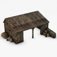 3d model the wooden stable