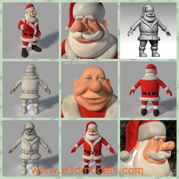 3d model a cartoon fiture - This is a 3d model about the cartoon figure-Santa Claus,who appears in the Christmas festival.The character is an old man lives in the North Pole.