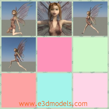 3d model a female fairy - This is a 3d model about a female fairy.She has 5 fingers with knuckels, and two parted toes.The body is fine and slim.