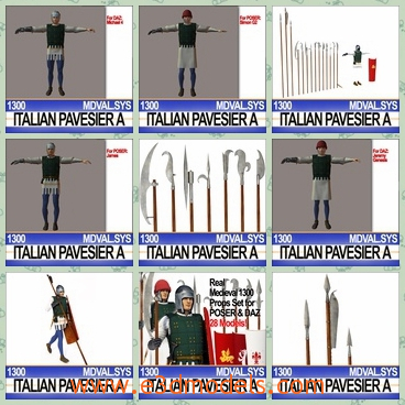 3d model a male soldier from Italy - This is a 3d model of a male soldier from Italy,which can be distinguished by the special shield invented in the Italian city of Pavia.