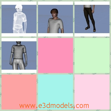 3d model a male young man with T-shirt - This is a 3d model about a male young guy in a white T-shirt.He looks strong and has muscles.We can conclude that he is healthy from the whole appearance.
