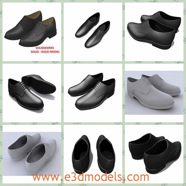 3d model mens shoes - This is a 3d model of mens shoes with shoelaces on it,,which is made of leather material.There are black ones and white ones.