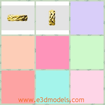 3d model of a golden bracelet - This is a 3d model which is about a golden bracelet. This bracelet is a bit wide and it has nice patterns.