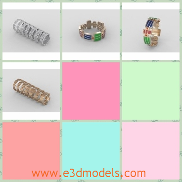 3d model of enamel rings - There are some 3d models which are enamel rings. There are long rings and short ones. The long ring has one color while the short one has different colors.