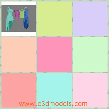 3d model of female clothes - There is a 3d model which is about four female clothes. Two of them are skirts while the other two are vests.