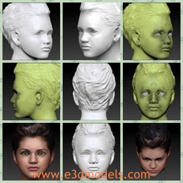 3d model the actress head - This is a 3d model of the actress head,which is made according to the pretty woman.The model is similar to the real one.