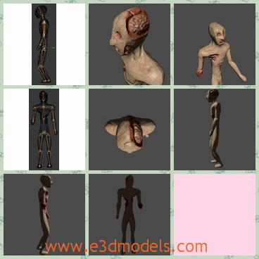 3d model the animated zombie - This is a 3d model of the animated zombie,which is ugly and horrible.The model is made in high quality.