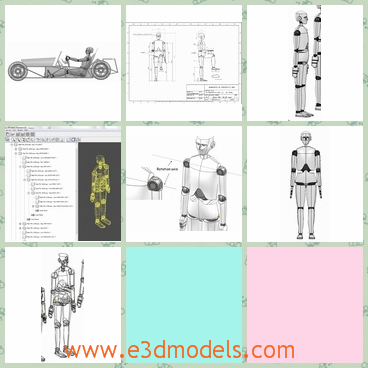 3d model the anthropometric analysis - This is a 3d model of the anthropometric mannequin.It is but modelled to the anthropometric data based on 98% of US population.