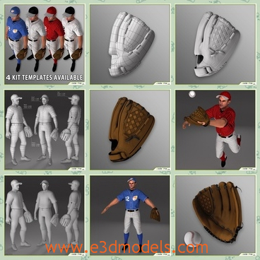 3d model the baseball player - This is a 3d model of the baseball player,who is strong and tall.The  model is a high poly composed by quads and triangles distributed across the topology in a well balanced way.