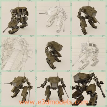 3d model the battle robot - This is a 3d model of the battle robot,which is the powerful warrior with strong body.The robot contains 429 separate objests altogether.