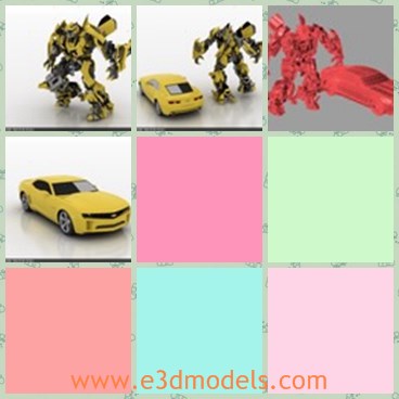 3d model the bee transformer - This is a 3d model of the bee transformer,which is the cool sports car.