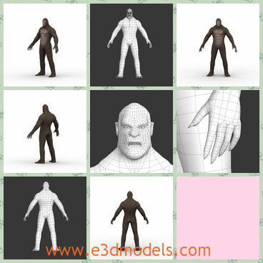 3d model the bigfoot monster - This is a 3d model of the bigfoot monster,who is standin on the ground and his mouth is opening right now.