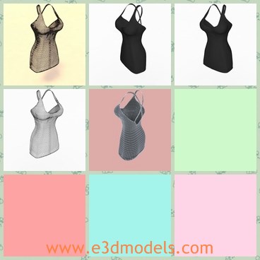3d model the black dress - This is a 3d model of the black dress,which is short and fine.The model is popular among young people.