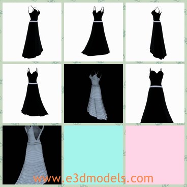 3d model the black dress - This is a 3d model of the black dress,which is long and fine.The dress is made of soft materials,which is popular for women.