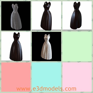 3d model the black dress - This is a 3d model of the black dress,which is long and pretty.The dress is made with fibre materials.