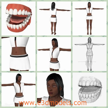 3d model the black girl - This is a 3d model of the black girl,who is sexy and tall.The girl is an African American and her skin is black but she was born in America.
