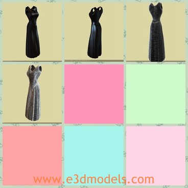 3d model the black gown - This is a 3d model of the black gown,which is elegant and sexy.The shape and materials of the dress are good and popular.
