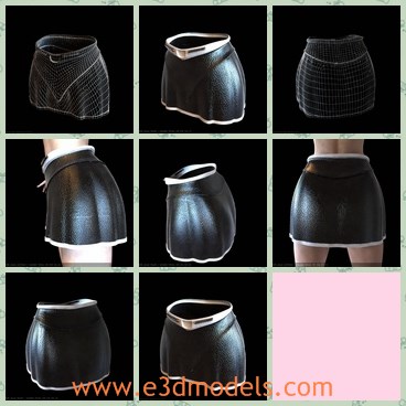3d model the black skirt - This is a 3d model of the black skirt,which is short and fine.The skirt is popular and famous in several countries.