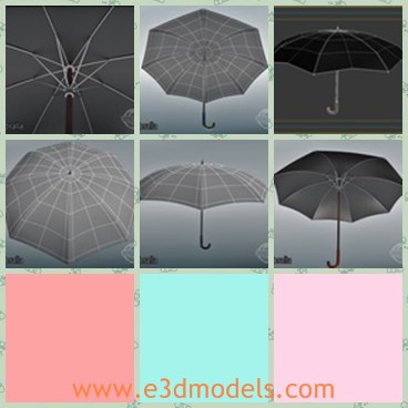3d model the black umbrella - This is a 3d model of the black umbrella,which is big and made with water-resistance material.
