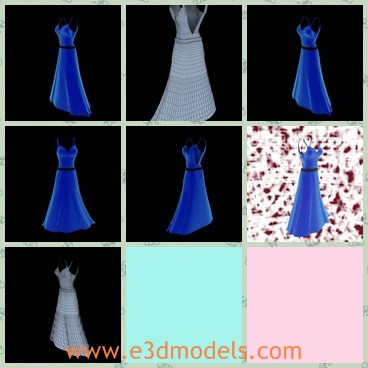 3d model the blue dress - This is a 3d model of the blue dress,which is sexy and made for woman who attend the evening parties.