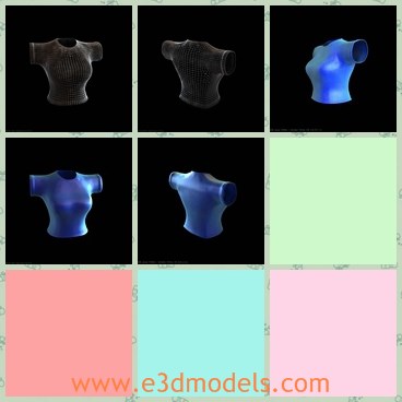 3d model the blue shirt - This is a 3d model of the blue shirt,which is made for female around the world.The shirt is textured and detailed.