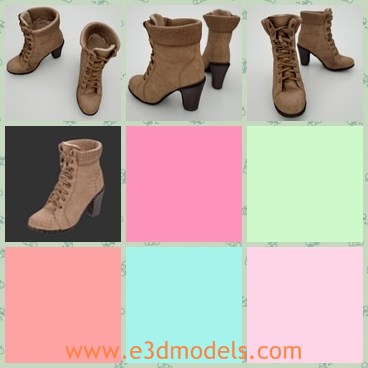3d model the boots - This is a 3d model of the high-heel boots,which is made for women.The boots is the winter type.