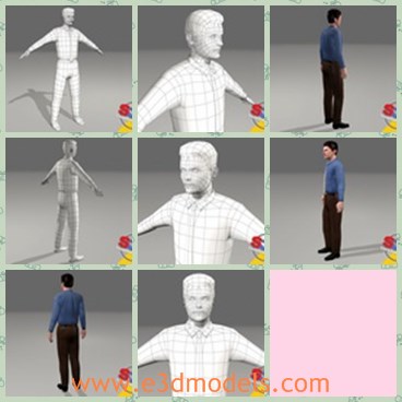 3d model the business man - This is a 3d model of the businessman named as Nathan,which is made with a tie, a shirt and trousers.