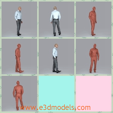 3d model the businessman puts his hand into his po - This is a 3d model of the businessman,who is standing there and putting his hand into his pocket.The model is perfect and great.