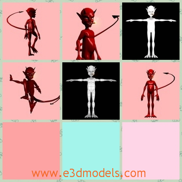 3d model the cartoon figure - This is a 3d model of the cartoon figure,which is red and like the devil.The model is made in special materials.